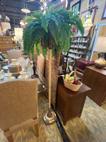 Antique Floor Lamp planter with fern