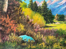 Artist Signed Mountain Landscape Oil Painting, Framed