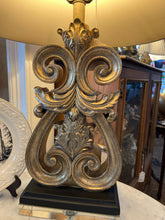 Gold Leaf Design Lamp on Acrylic Base