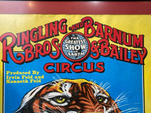 Framed Vintage Ringling Bros And Barnum & Bailey Tiger Circus Poster