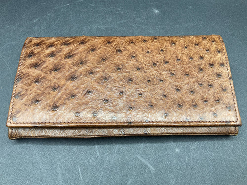 Busby Genuine Ostrich Leather Checkbook