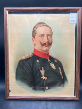 Antique Kaiser Wilhelm II Colorized Lithograph Portrait Print