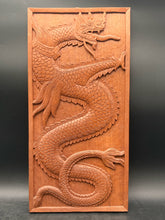 12x24" Wooden Asian Dragon Wall Art
