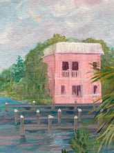 Black Signed Original Coastal Florida Landscape Acrylic Painting