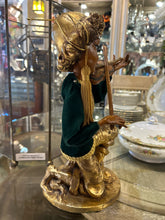 Mid Century Elf Pixie on Violin in Glass Case