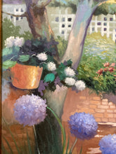 Lugano Candi Signed Original Garden Scene Oil Painting, Framed