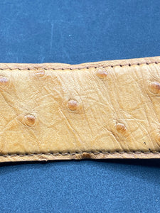 40" Full Quill Ostrich Leather Belt, Tan