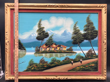 Artist Signed Asian Style Landscape Oil Painting, Framed