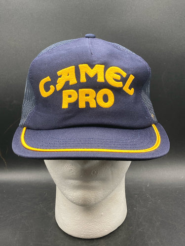 Camel Pro Motocross Mesh Snapback Trucker Hat, 1980s Vintage