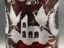 Egermann Bohemian Ruby Glass Cut To Clear 8" Vase
