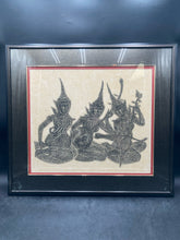 Vintage Thai Rice Paper Charcoal Rubbing Temple Art