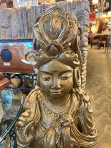 Concrete Gold Diety Statue
