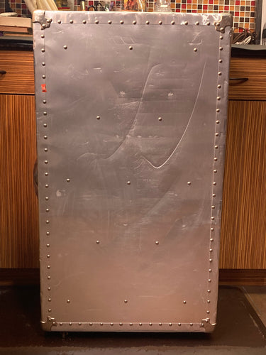 Antique Riveted Aluminum Aviator's Steamer Trunk