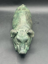 12" Antique Bronze Sleeping Pig Statue