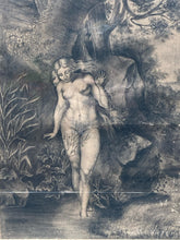 Antique Signed "Eve Looked At Herself In The Water" Engraving, Framed