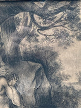 Antique Signed "Eve Looked At Herself In The Water" Engraving, Framed