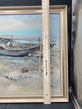 Vintage Artist Signed Original Impressionist Nautical Scene Oil Painting