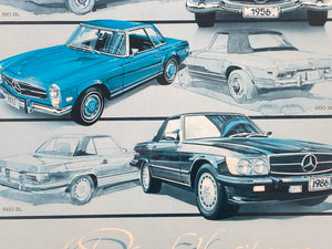 Vintage Mercedes-Benz SL Class "A Proud Heritage" Art Poster, Framed