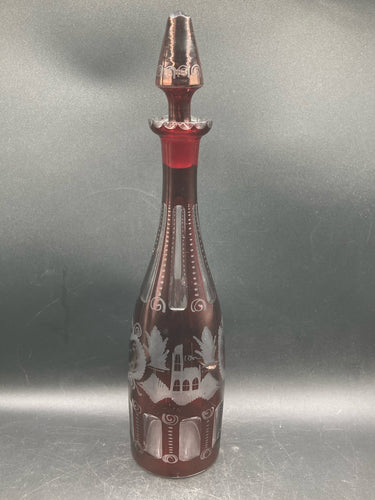 Egermann Bohemian Ruby Glass Cut To Clear 15