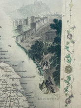Antique 1851 Brisith Isles Map Engraving J. Rapkin & Tallis, Framed