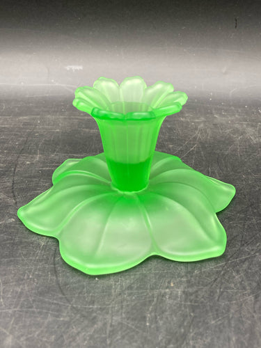 Antique Westmoreland Uranium Glass Candle Holder