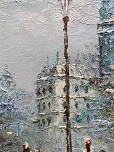 Artist Signed Parisian Street Scene Impasto Oil Painting