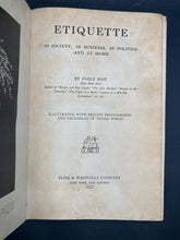 Etiquette: The Blue Book Of Social Usage Emily Post (1922 Third Printing HC DJ)