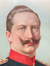 Antique Kaiser Wilhelm II Colorized Lithograph Portrait Print