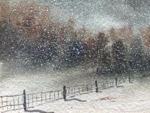 Original Lou Riffe Signed 4x6" Watercolor Painting, Winter Scene