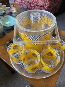 6pc Plastic Sunflower Bar Patio Set