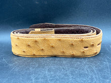 40" Full Quill Ostrich Leather Belt, Tan