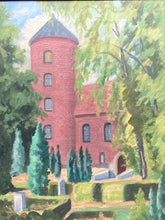 Vintage 1948 Skanderborg Kirke Oil Painting On Canvas By A. Berke-Jorgensen
