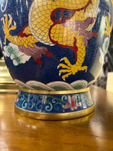 Vintage Brass Cloisonne Asian Dragon Vase