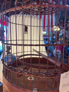 Antique Hand Carved Asian Wood Birdcage