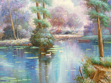 Original Artist Signed Forest River Landscape Oil Painting - view 2