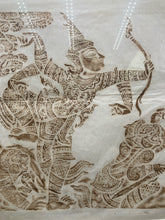 Vintage Thai Angkor-Wat Ramakien Rice Paper Charcoal Rubbing Artwork