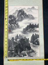 Shi Feng Signed East Asian Sumi-e Ink Painting Wall Scroll