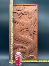 12x24" Wood Asian Dragon Relief