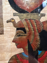 Large Museum Framed Egyptian Papyrus Art