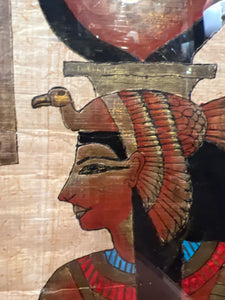 Large Museum Framed Egyptian Papyrus Art