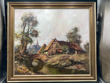 Original Ludwig Klein German Village Scene Framed Oil Painting