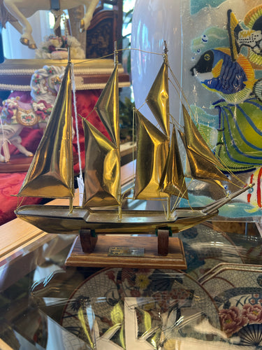 Vintage Sir Winston Churchill Brass Boat