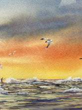 O'Brien Signed Orignial Nautical FIshing Scene Watercolor Painting