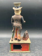 Antique Original 1886 Shepard Hardware Uncle Same Mechanical Coin Bank