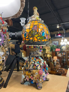 Vintage "Bejeweled" Electric Oil Lamp