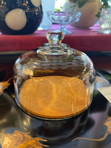 Couroc Cheese Tray With Mice and Glass Dome