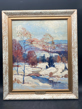 Original Ernest Fredericks Signed Catskill Mountains Winter Scene Oil Painting