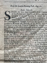 Antique August 16 1748 Caledonian Mercury Framed Newspaper