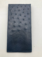 Genuine Ostrich Leather Phone Pouch, Navy Blue