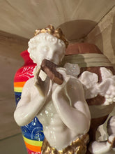 Vintage Ceramic Nymph and Cherubs Vase